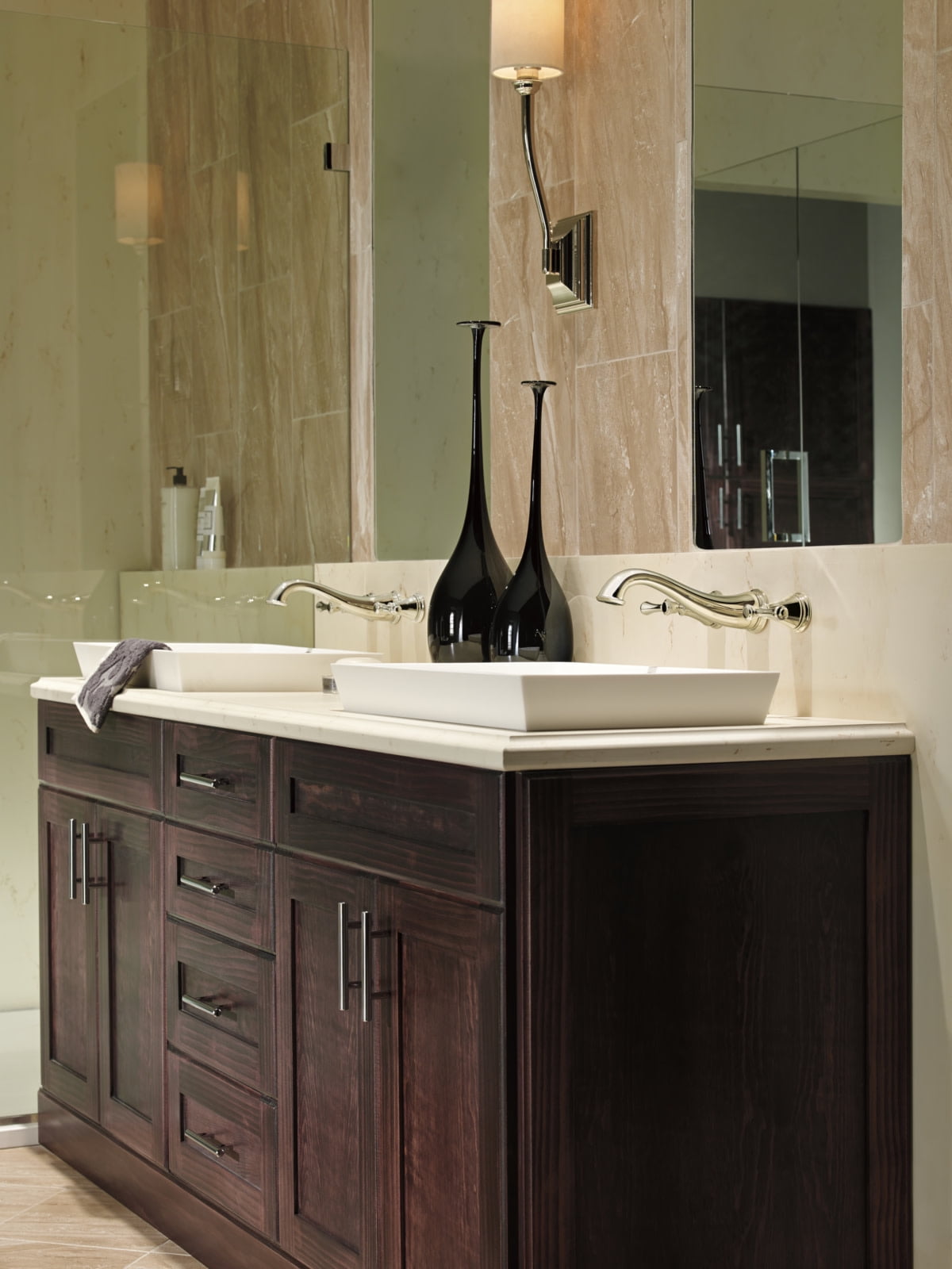 Delta Cassidy Two Handle Wall-Mount Bathroom Faucet Trim in Champagne Bronze (Valve Not Included) T3597LF-CZWL