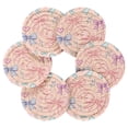 thumbnail image 2 of Haosy Set of 6 Drink Woven Coaster with Holder Heat Resistant Non-Slip Bar Coasters 4 Inches Differently Cartoon Bow, 2 of 7