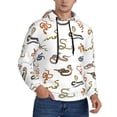 thumbnail image 2 of Lsque Snake Pattern Casual Men's Hoodie,Hooded Sweatshirt with Kangaroo Pocket,Pullover Hoodie-Small, 2 of 7