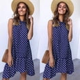 thumbnail image 1 of Vestidos largos Fnochy para mujer, vestido de verano en liquidación, moda, cuello redondo, sin mangas, lunares, suelto, vestido con volantes grandes, 1 of 7