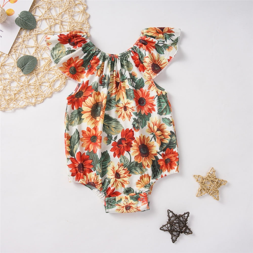 PatPat Baby Girl Floral Allover Short-sleeve Romper - Walmart.com