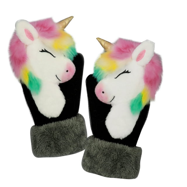 Mittens Peludos Dibujos Animados Gato De Unicornio Alpaca Guantes Forrados Forrados De Invierno Guantes De Esquí Termales Regalos De Navidad Para Niños Mujeres Advancent HA046317-03