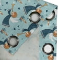 thumbnail image 4 of Ambesonne Holiday Theme Grommet Curtain, Xmas Lady Trumpet, 50" x 120", Pale Blue Orange, 4 of 6