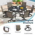 thumbnail image 4 of DIFY 5PCS Patio Dining Furniture Set, 41" Round Slatted Table and 4 Swivel Textilene Chairs, 4 of 7