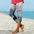 thumbnail image 2 of Pantalon Taille Élastique pour Femmes Pantalon d'Été Décontracté Taille Élastique Imprimé Court de Plage Pantalon Femme Taille Élastique, 2 of 5