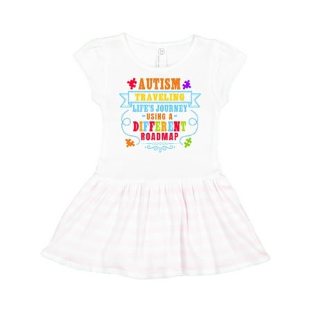 

Inktastic Autism Awareness Traveling Lifes Journey Using a Different Roadmap Gift Toddler Girl Dress