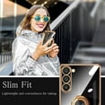 thumbnail image 5 of Compatible with Samsung Galaxy A54 5G Case Slim Thin with Ring Stand Metal Electroplated Soft Flexible Tup Frame Full Body Shock-Absorption Bumper Hard Back Mobile Cover-Black, 5 of 7