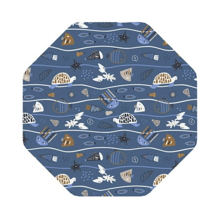

Salouo Underwater World Animals Print Round Coaster Drink Coasters Leather Bar Beer Beverage Coasters for Drinks Set of 4 for Tabletop Protection Coffee Table Decor