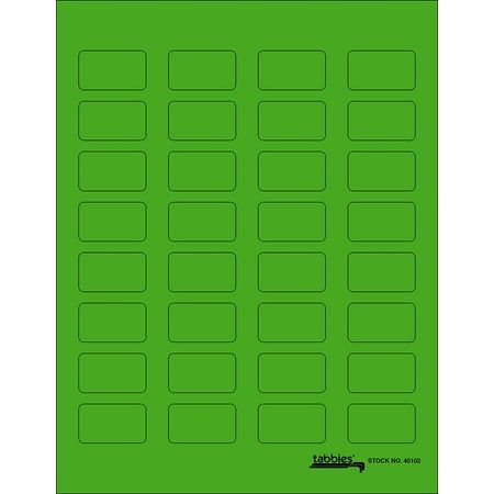 Tabbies Labels-u-Create Blank Fluorescent Green Laser/Inkjet, Label: 1 ...