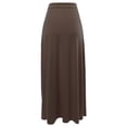 thumbnail image 3 of A2Y Women's Drawstring Waist Side Pockets Rayon Maxi Skirt Americano 1XL, 3 of 4