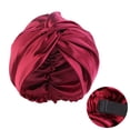 thumbnail image 4 of Gorro de dormir de doble capa de seda artificial ajustable popular, gorro de ducha con giro cruzado, gorro de maquillaje de belleza, 4 of 5