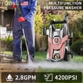 thumbnail image 3 of 2024 Upgraded Electric Pressure Washer 4200 PSI 2.8 GPM Power Washer with Extra Hose, 23ft Hose 35ft Power Cord, 4 Nozzle and Detergent Tank for Cars, Fences, Patio, 3 of 11