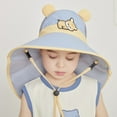 thumbnail image 5 of WUXIAN Baby Sun Hats Upf50+ Sun Protection Bucket Hat Toddler Summer Beach Play Hats With Neck Flap Bucket Hats,Blue,One Size, 5 of 6