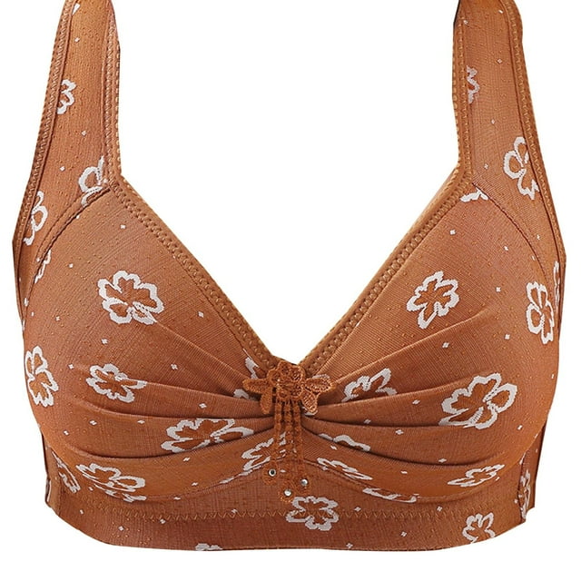 Cathalem Bras for Large Breasts No-Poke Push-Up Bra Moderate Coverage Convertible T-Shirt Bra,Coffee 42/95