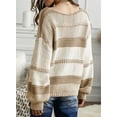 thumbnail image 4 of DOKOTOO Women Sweater Tops Autumn Winter V-Neck Oversized Colorblock Knitted Pullover Blouses Jumper Tops XL 16-18, 4 of 11