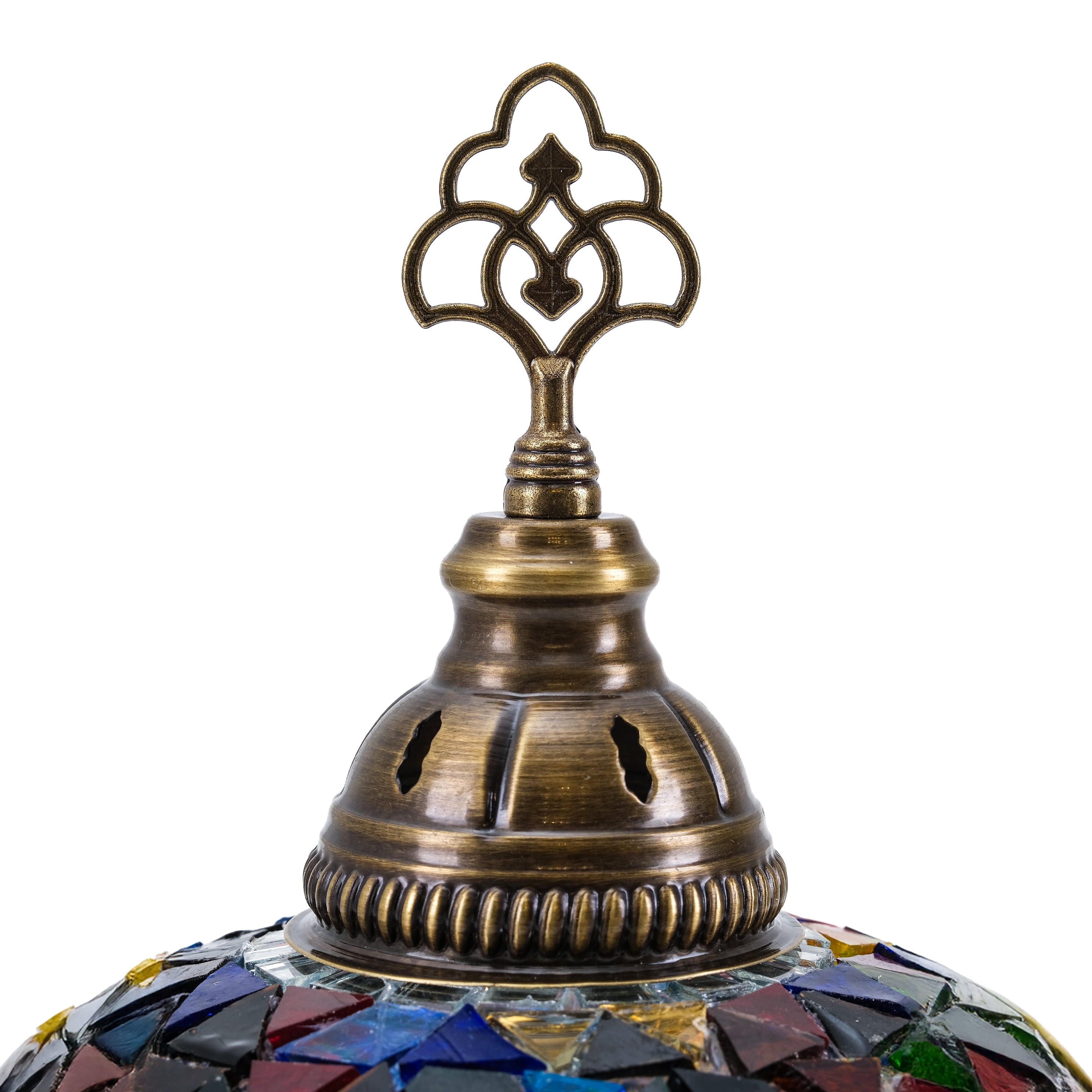 Mozaist Turkish Mosaic Table Lamp, Multi Color Hand Made Table Lamp with Led Light Bulb
