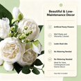 thumbnail image 6 of White Artificial Peony Bouquet, 5-Head Silk Fake Flowers for Wedding Bridal Valentines Home Centerpiece Decor, 6 of 8