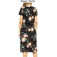 thumbnail image 2 of Vestido Simier Fariry de verano casual con estampado floral negro para mujer, 2 of 5