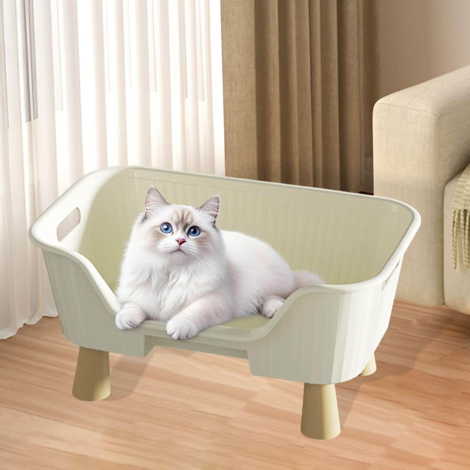 CarpNettore Cat Hammock Bed Elevated Cat Nest Furniture Raised Cat Cot for Kitten Kitty Cats M white