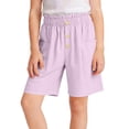 thumbnail image 2 of Zpanxa Girls Polyester Pants Solid Color High Waisted Loose Fit Wide Leg Pleated Style 7-8 Years, 2 of 6