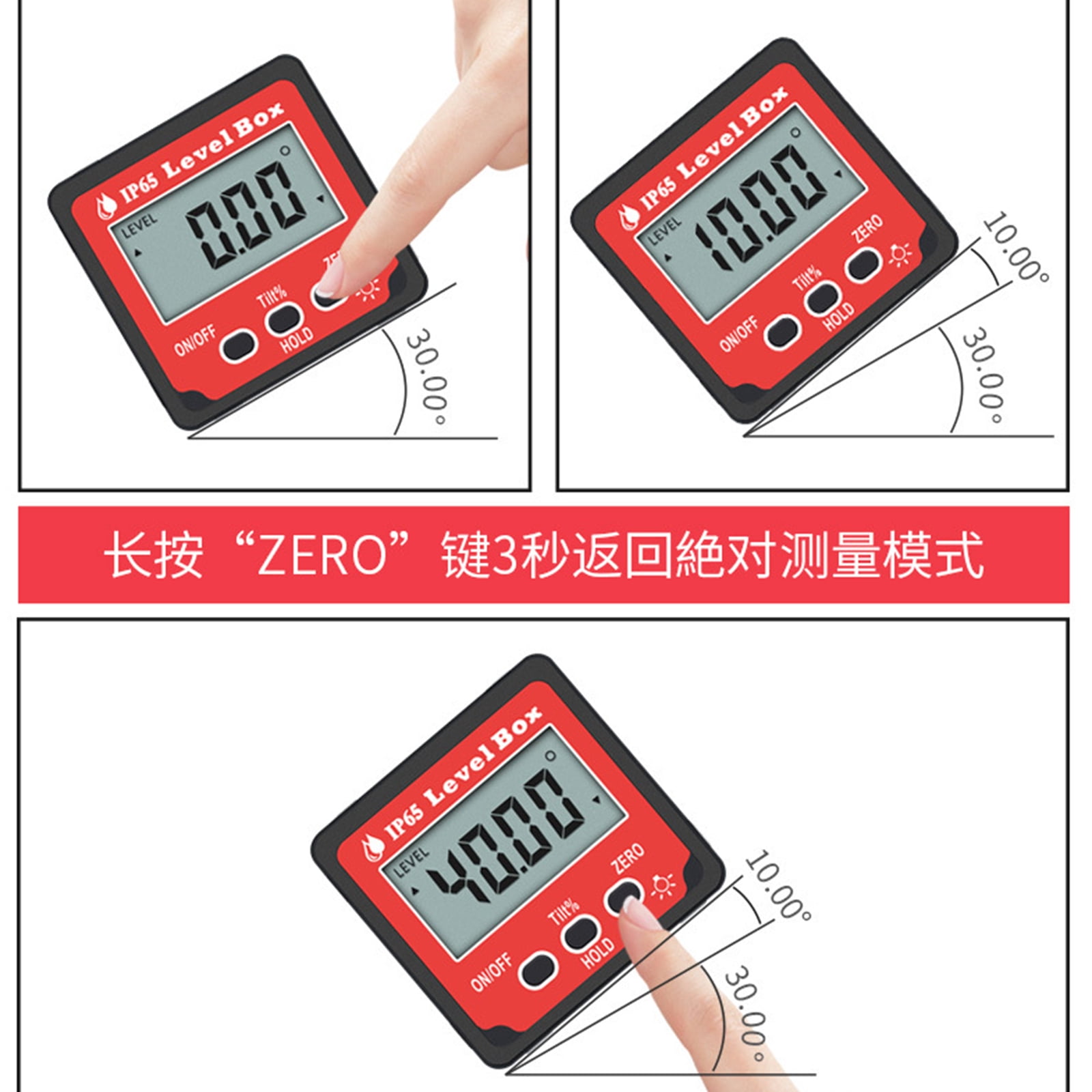 BIBABLYKE Digital Electronic Level and Gauge, Measures 0-360 Degrees Ranges, Measures and Sets Angles