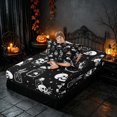 thumbnail image 4 of Homewish Halloween Gothic Skull Twin Sheets, Magical Mushroom Bedding, Black White, 3pcs (1 Flat Sheet, 1 Fitted Sheet and 1 Pillowcase), 4 of 6