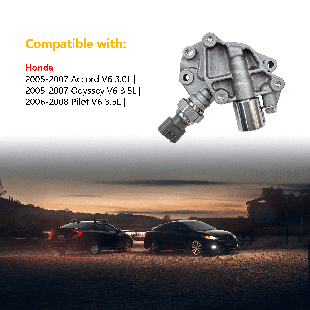 15810-RKB-J01 Engine Variable Valve Timing (VVT) Solenoid, VTEC Solenoid Spool Valve, Transmission Clutch Dual Linear Shift Solenoid | Fit for Honda Accord Odyssey Pilot V6 3.0L 3.5L | OE# 918-078