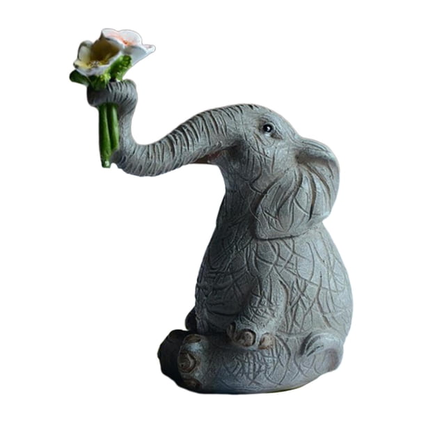 Escultura de Elefante Sunnimix Adorno Terrarios Artesanía Decoración 8.5x4x9cm