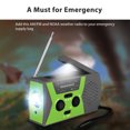 thumbnail image 2 of Solar Weather Radio, Hand Crank Self Powered Emergency FM/AM Radio Table Lamp LED Flashlight with 2000mAh Rechargeable Battery and Carabiner for Home Outdoor, 2 of 7