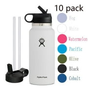 10 Pack Hydro Flask 32OZ Wide Mouth 2.0 Water Bottle, Straw Lid, Multiple Colors - Olive - New