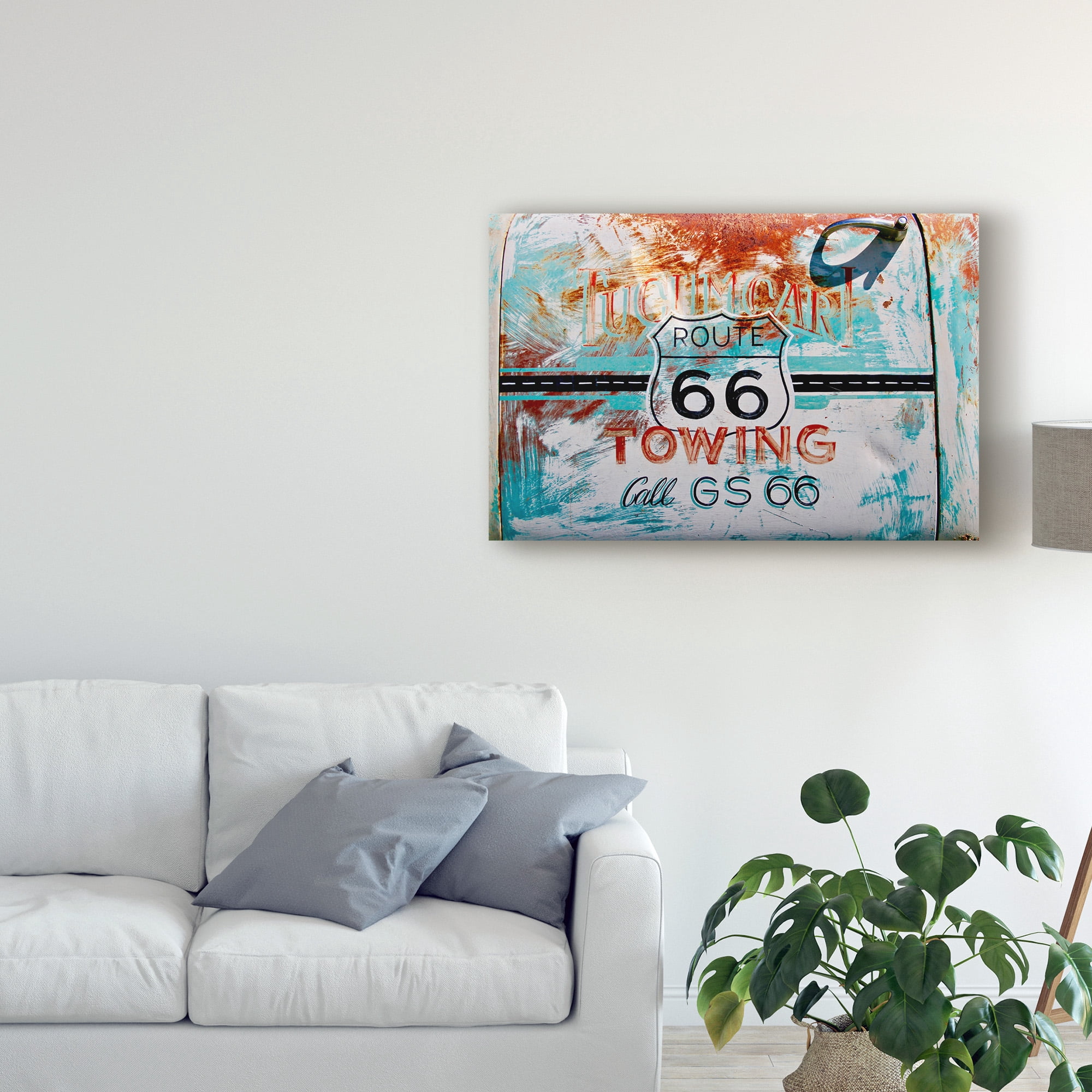 Trademark Fine Art 'Route 66 Towing' Canvas Art by American School