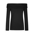 thumbnail image 5 of TKLPEHG Long Sleeve Shirts for Women Crew Neck Slim Off Shoulder Top Casual Fashion Solid Color Fall Tops Comfy Lightweight Pullover (Black,S), 5 of 7