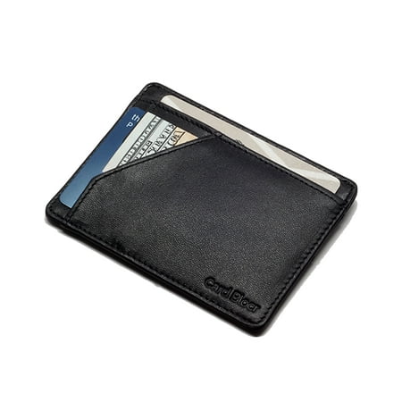 Card Blocr Minimalist Wallet in Black Leather | RFID Blocking