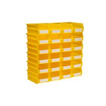 Triton Products® 3-220Y Stacking, Hanging, Interlocking Polypropylene Bins, 24ct