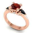 thumbnail image 2 of Diamond-Capitals 2.50 Carat Elegant Round Cut Garnet & Black Onyx Gemstone 3 Stone Ring for Anniversary Gift 18K Rose Gold Size 10, 2 of 8