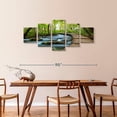 thumbnail image 3 of Elephant Stock Boardwalk In The Forest Wall Art - Horizontal Multi Panel Canvas - Living Room Wall Decor - Nature Multi Panel - Brown And Blue Decor - 80" x 36", 3 of 8