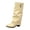 White, variant on Womens Ruched Mid Calf Boots Pointed Toe Chunky Heel Fashion Boots For Party Outdoor Fall Winter Wear Brown US:6