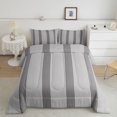thumbnail image 2 of Castle Fairy Abstract Thin Vertical Stripe Full Size Comforter Sets 3-Piece,Geometric Wide Band Bedding Comforter Set,Gray White,Reversible,1 Comforter and 2 Pillowcases, 2 of 6