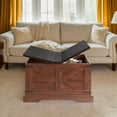 thumbnail image 2 of Farmhouse Coffee Table 32" W Square Wood Center Table with Hinged Lift Top with Large Hidden Storage Compartment for Home, Living Room (Cherry & Style 1), 2 of 8