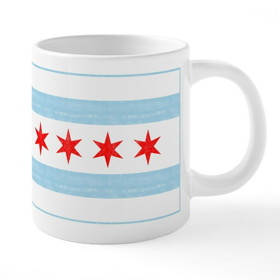 CafePress - Chicago Flag - 20 Oz White Ceramic Mega Mug