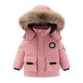 thumbnail image 3 of GYRATEDREAM Toddler Boys Girls Winter Down Coats Snowsuit Outerwear 2Pcs Clothes Baby Kids Hooded Jacket Snow Ski Bib Pants Outfits Set for 2-7 Years Pink, 3 of 8