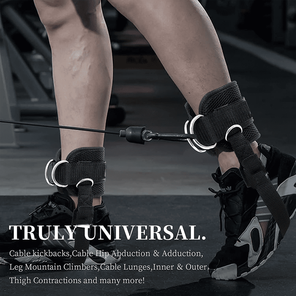 Accessoire Musculation Sangle De Cheville Fitness Avec Double Anneau D - Néoprène Réglable Pour Machines à Poulie - Entraînement Fessiers Et Jambes Sangle Réglable Cheville