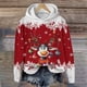thumbnail image 2 of WILLBEST Sudadera Deportiva para Mujer, Estilo Casual, con Estampado Navideño de Ciervos con Cabeza Grande y Copos de Nieve, Cuello Redondo, Manga Larga y Capucha Ligera Grande, 2 of 4