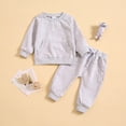 thumbnail image 2 of Toddler Boys Long Sleeve Solid Tops And Pants Child Kids 2PCS Set Outfits Kids Fall Winter Shirt And Pants for Boys Boy Size 6 Clothes Baby Boy Winter Girls Active Suit Baby 3-6 Months, 2 of 7