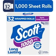 Scott 1000 Toilet Paper, 32 Rolls, 1,000 Sheets per Roll