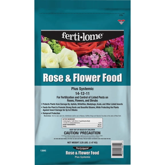 Fertilome (12845) Rose and Flower Food Plus Systemic 14-12-11 (4 lbs.)