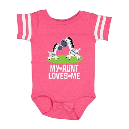 

Inktastic My Aunt Loves Me Zebra Zoo Animal Gift Baby Boy or Baby Girl Bodysuit