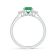 thumbnail image 2 of ANGARA Natural Pear Emerald Solitaire Ring with Trio Diamond Accents in 14K White Gold for Women (Size-8x6mm) | May Birthstone, Birthday, Anniversary, Jewelry Gift for Women | Natural Emerald Ring, 2 of 11