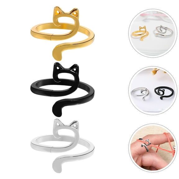 WHAMVOX 3-Piece Adjustable Crochet Tension Holder Set for Finger Knitting and Crochet Tools Accessories