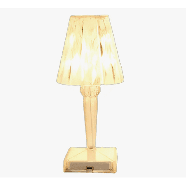 Lampara De Noche De Cristal 3d Recargable Por Usb Aigostar Estructura Blanco Pantalla Blanco